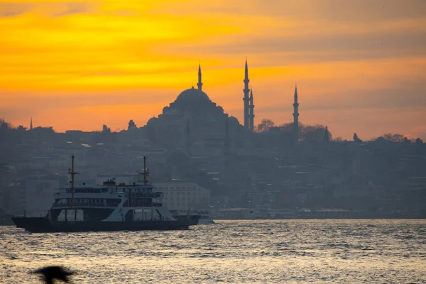 Skyline Istanbul Metropolitana Moschea Suleymaniye — Foto Stock