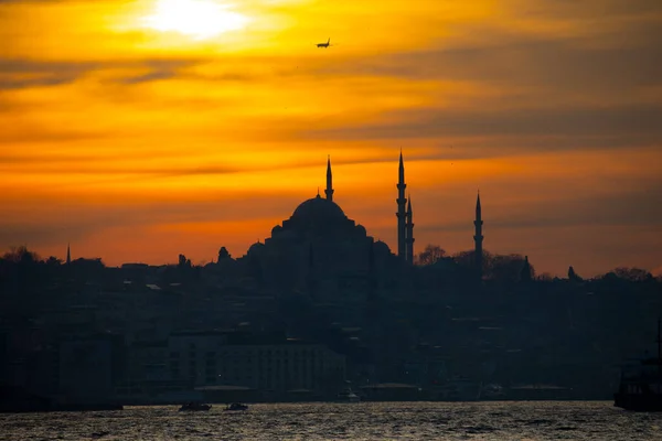 Skyline Istanbul Metropolitana Moschea Suleymaniye — Foto Stock