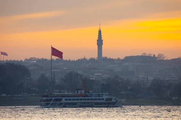 Istanbuls Stadssiluett Och Suleymaniyes Moské — Stockfoto