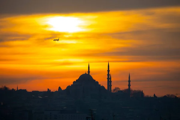 Die Skyline Von Istanbul Und Die Süleymaniye Moschee — Stockfoto