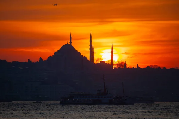 Moscheen Fähren Meer Brücke Mädchenturm Die Schönsten Aussichten Auf Istanbul — Stockfoto