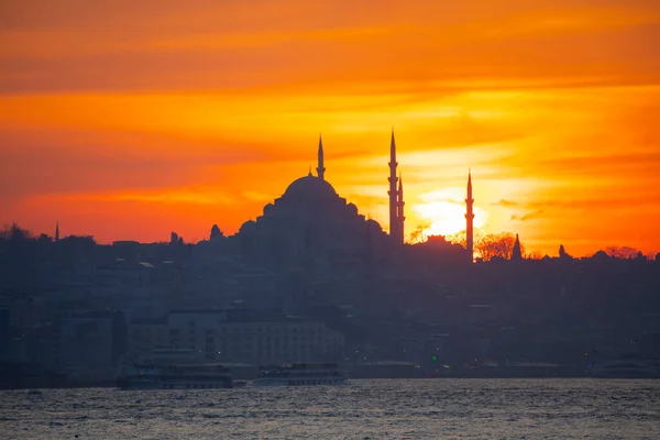 Moscheen Fähren Meer Brücke Mädchenturm Die Schönsten Aussichten Auf Istanbul — Stockfoto