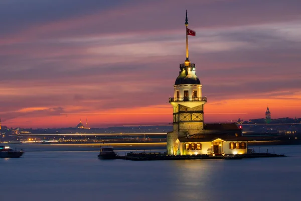 Moscheen Fähren Meer Brücke Mädchenturm Die Schönsten Aussichten Auf Istanbul — Stockfoto