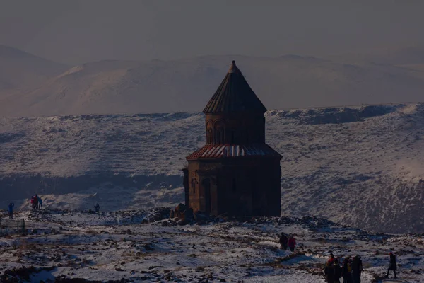 Rovine Storiche Ani Paesaggi Invernali Kars Turchia — Foto Stock