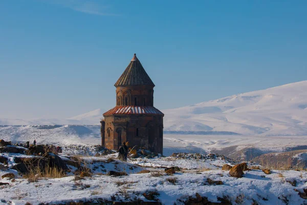 Tarihi Ani Harabeleri Kış Manzaraları Kars Türkiye — Stok fotoğraf