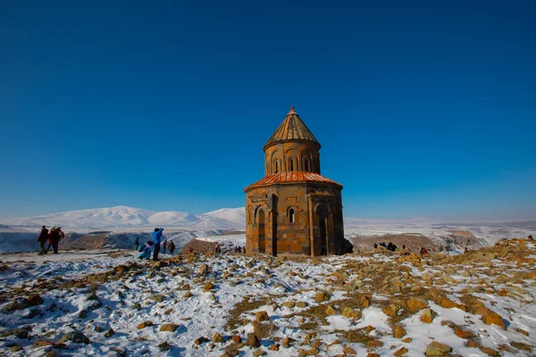 Tarihi Ani Harabeleri Kış Manzaraları Kars Türkiye — Stok fotoğraf