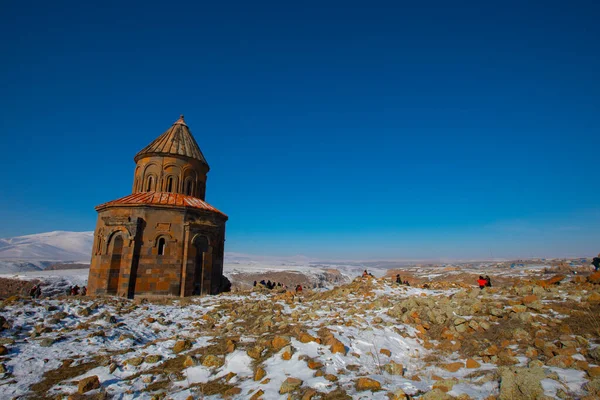 Tarihi Ani Harabeleri Kış Manzaraları Kars Türkiye — Stok fotoğraf