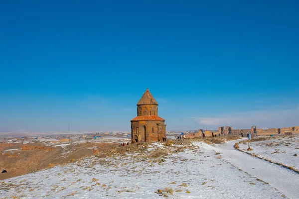 Tarihi Ani Harabeleri Kış Manzaraları Kars Türkiye — Stok fotoğraf