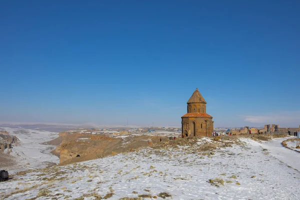 Rovine Storiche Ani Paesaggi Invernali Kars Turchia — Foto Stock