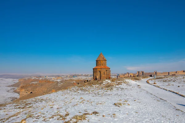 Ruines Ani Historiques Paysages Hiver Kars Turquie — Photo