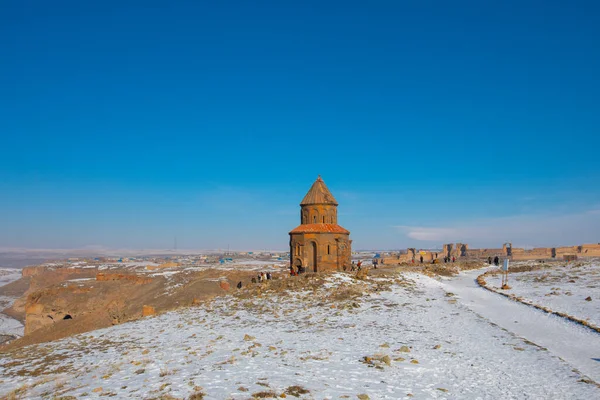Исторические Руины Ани Зимние Пейзажи Карс Турция — стоковое фото