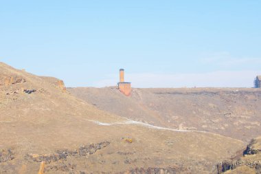 Tarihi Ani Harabeleri ve Kış Manzaraları, Kars, Türkiye. Doğu, kapı..