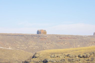 Tarihi Ani Harabeleri ve Kış Manzaraları, Kars, Türkiye. Doğu, kapı..