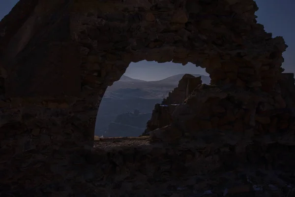 Ani Ruins, Ani is a ruined city-site situated in the Turkish province of Kars. Medieval, blue.