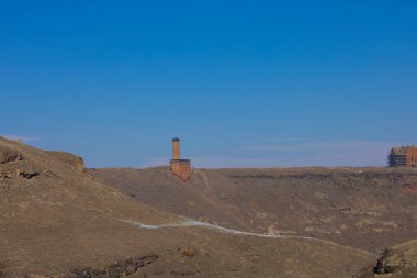 Tarihi Ani Harabeleri ve Kış Manzaraları, Kars, Türkiye. Doğu, kapı..