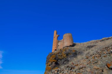 Tarihi Ani Harabeleri ve Kış Manzaraları, Kars, Türkiye. Doğu, kapı..