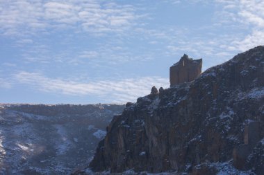Tarihi Ani Harabeleri ve Kış Manzaraları, Kars, Türkiye. Doğu, kapı..