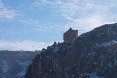 Tarihi Ani Harabeleri ve Kış Manzaraları, Kars, Türkiye. Doğu, kapı..