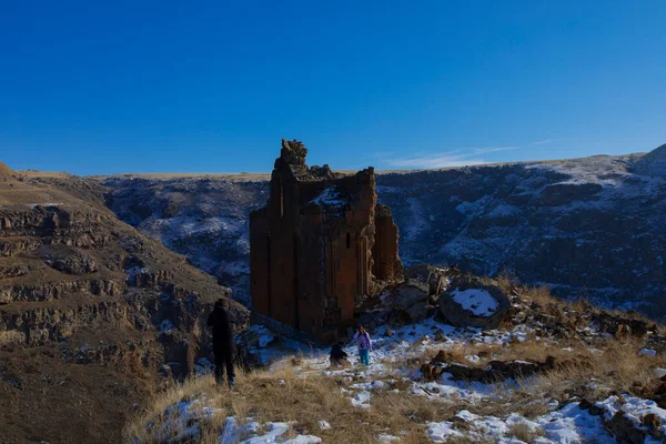 Rovine Storiche Ani Paesaggi Invernali Kars Turchia Est Cancello — Foto Stock