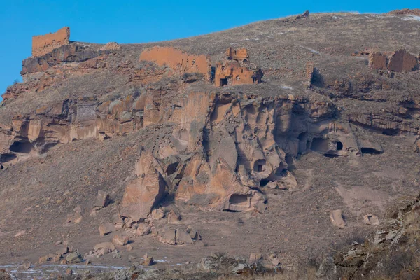 Ruinas Históricas Ani Paisajes Invierno Kars Turquía Este Puerta —  Fotos de Stock