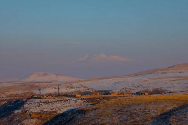 Ruínas Históricas Sob Neve Ani Kars Turquia — Fotografia de Stock