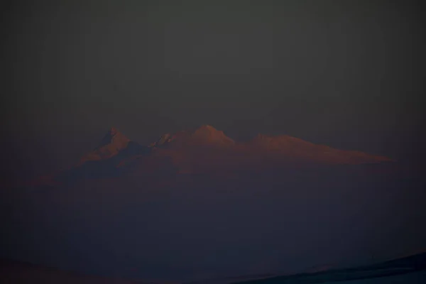 Plötzliche Ruinen Und Armenische Grenze Perfekter Sonnenuntergang — Stockfoto