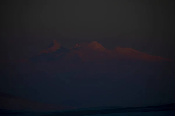 Plötzliche Ruinen Und Armenische Grenze Perfekter Sonnenuntergang — Stockfoto