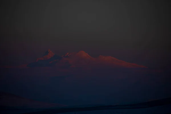 Plötzliche Ruinen Und Armenische Grenze Perfekter Sonnenuntergang — Stockfoto