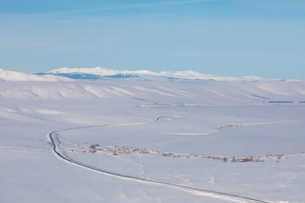 Devil Castle Ardahan, cildir lake and snow.