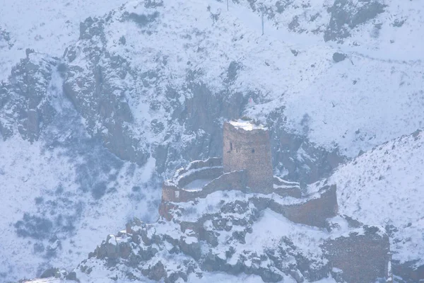 Devil Castle Ardahan, cildir lake and snow.