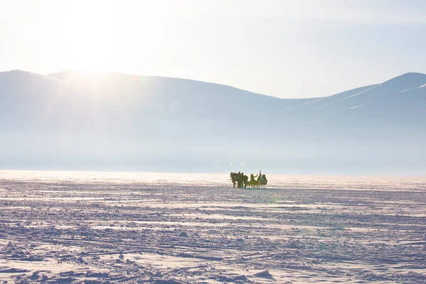 Devil Castle Ardahan Lago Cildir Neve — Fotografia de Stock