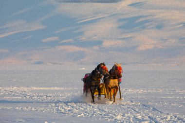 Şeytan Şatosu Ardahan, cildir gölü ve kar.