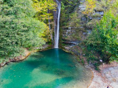 Sinop Erfelek Şelalesi 'nin hava görüntüsü.