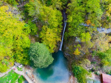 Sinop Erfelek Şelalesi 'nin hava görüntüsü.