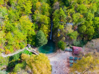 Sinop Erfelek Şelalesi 'nin hava görüntüsü.