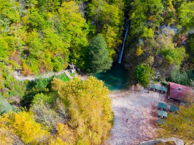 Sinop Erfelek Şelalesi 'nin hava görüntüsü.