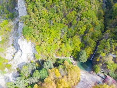Sinop Erfelek Şelalesi 'nin hava görüntüsü.