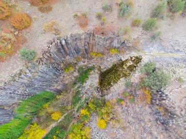 Bazalt kayalıklarının hava manzarası, Sinop.