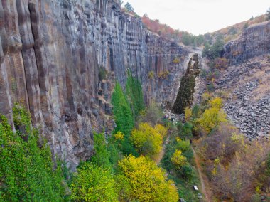 Bazalt kayalıklarının hava manzarası, Sinop.