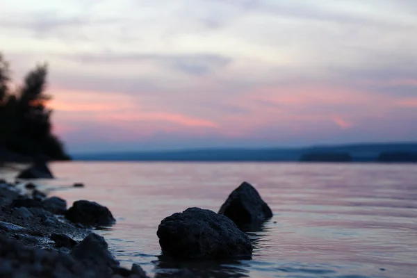 日落在伏尔加河上 — 图库照片