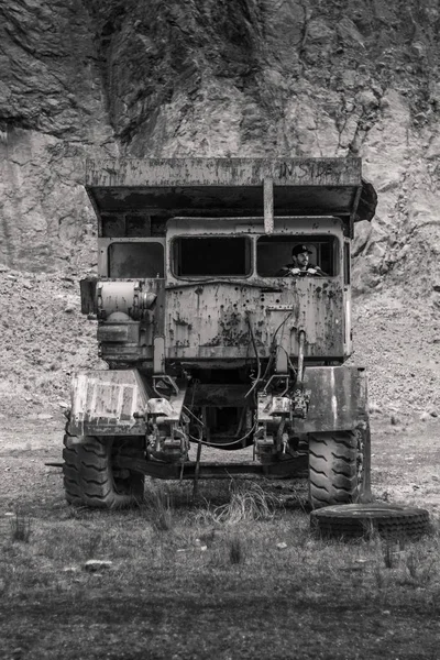 Abandoned truck with model inside