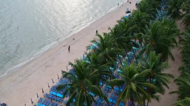 Luchtfoto Van Bang Saen Beach Chonburi Thailand — Stockvideo