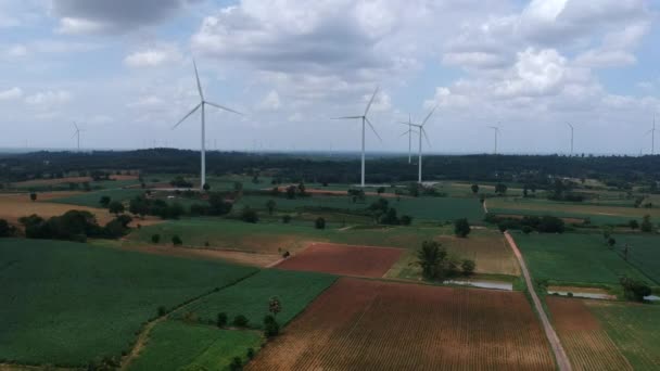 Vista Aérea Turbina Eólica — Vídeo de stock