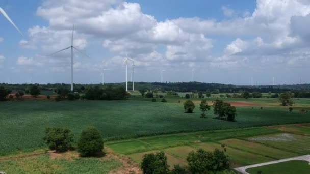 Vista Aérea Turbina Eólica — Vídeos de Stock