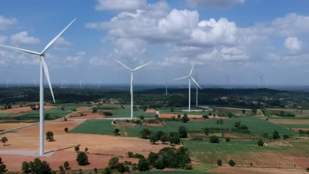 Aerial View Wind Turbine — Stock Video
