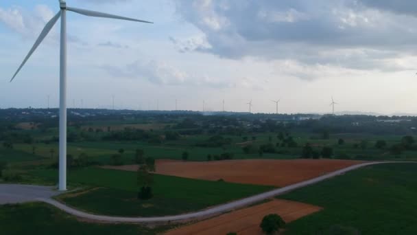 风力涡轮机的航空视图 — 图库视频影像