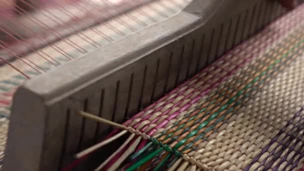 Macro Weaving Mat — Stock Video