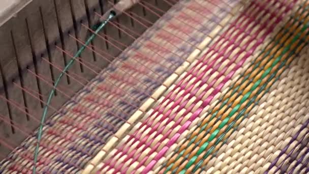 Макрос Плетіння Килимка — стокове відео