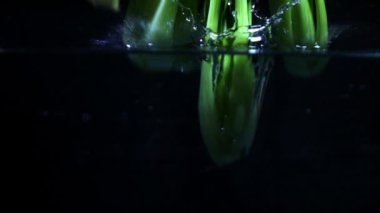 Ağır çekim suya düşen marul