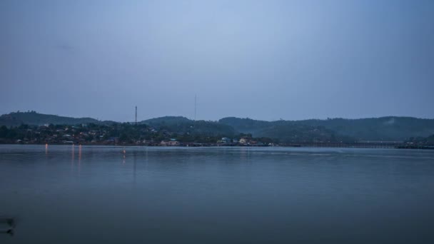 Time Lapse Sunset Songkalia River Kanchanaburi Thaïlande — Video